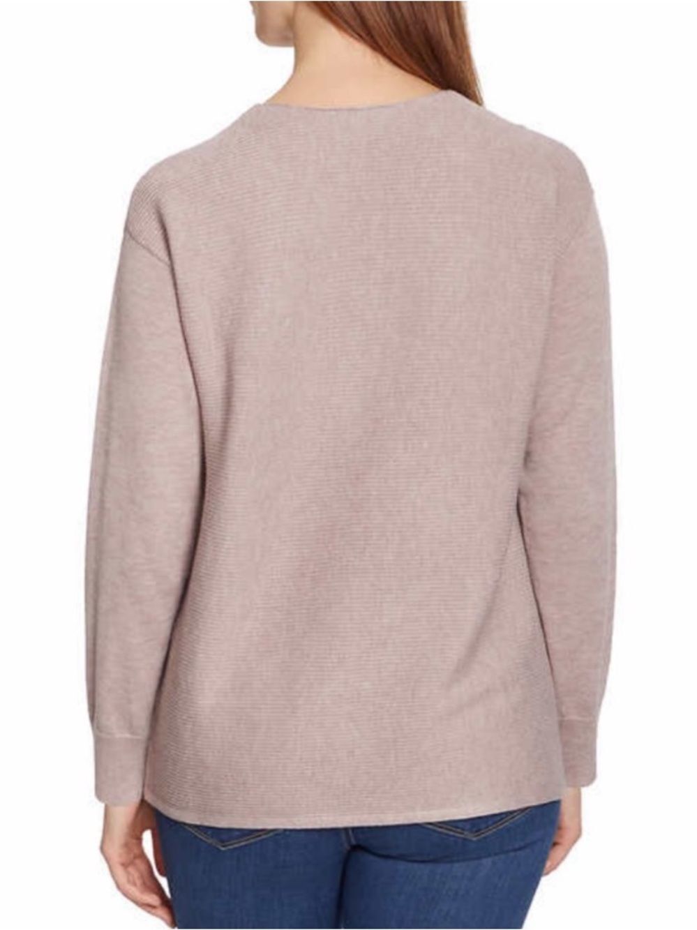 Ella Moss Ladies V-Neck Ribbed Sweater Purple Pink Extra Small Tunic Spring - Picture 11 of 11